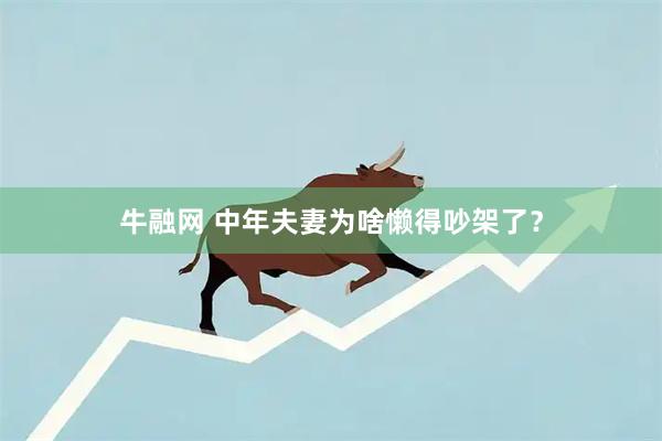 牛融网 中年夫妻为啥懒得吵架了?